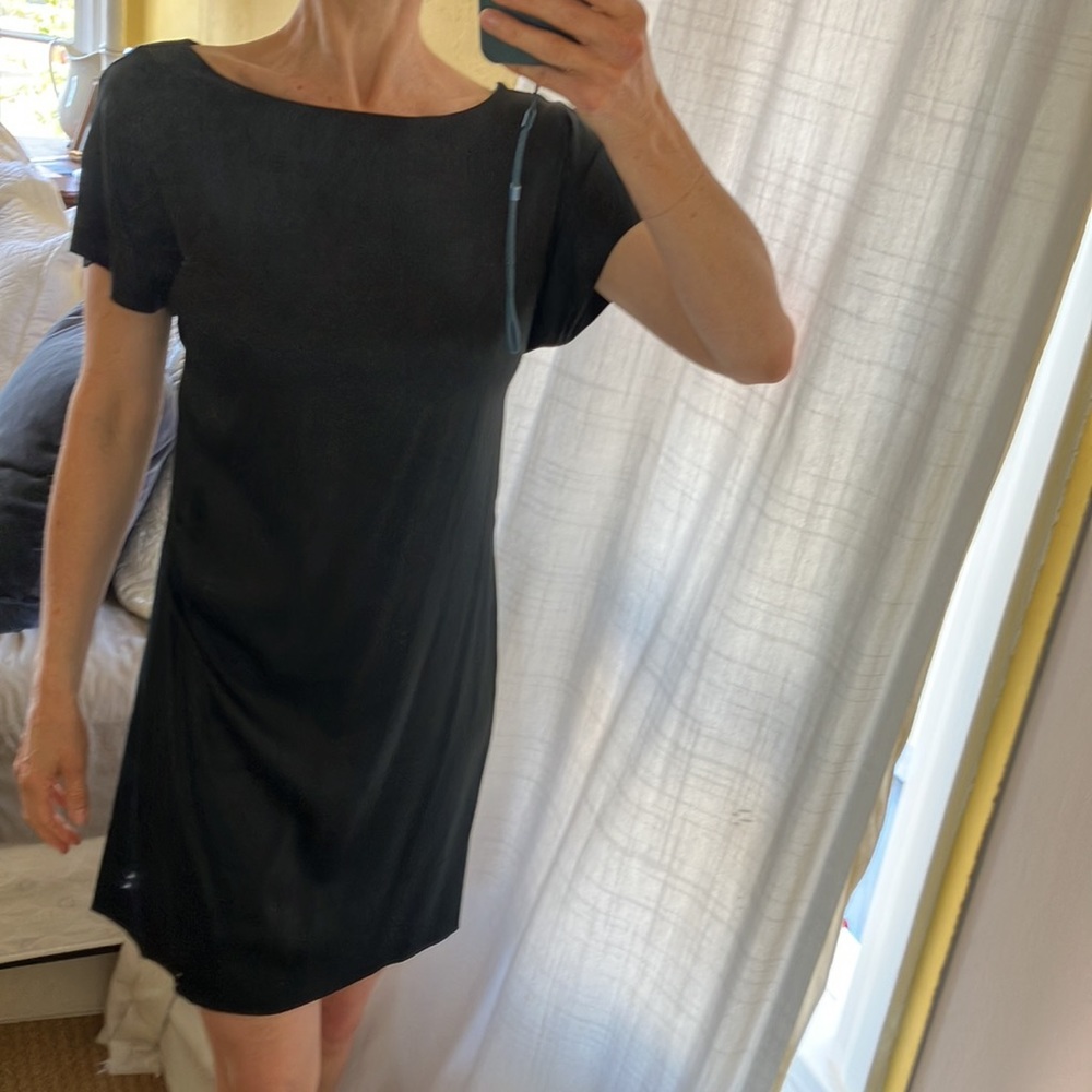 Silky little black dress